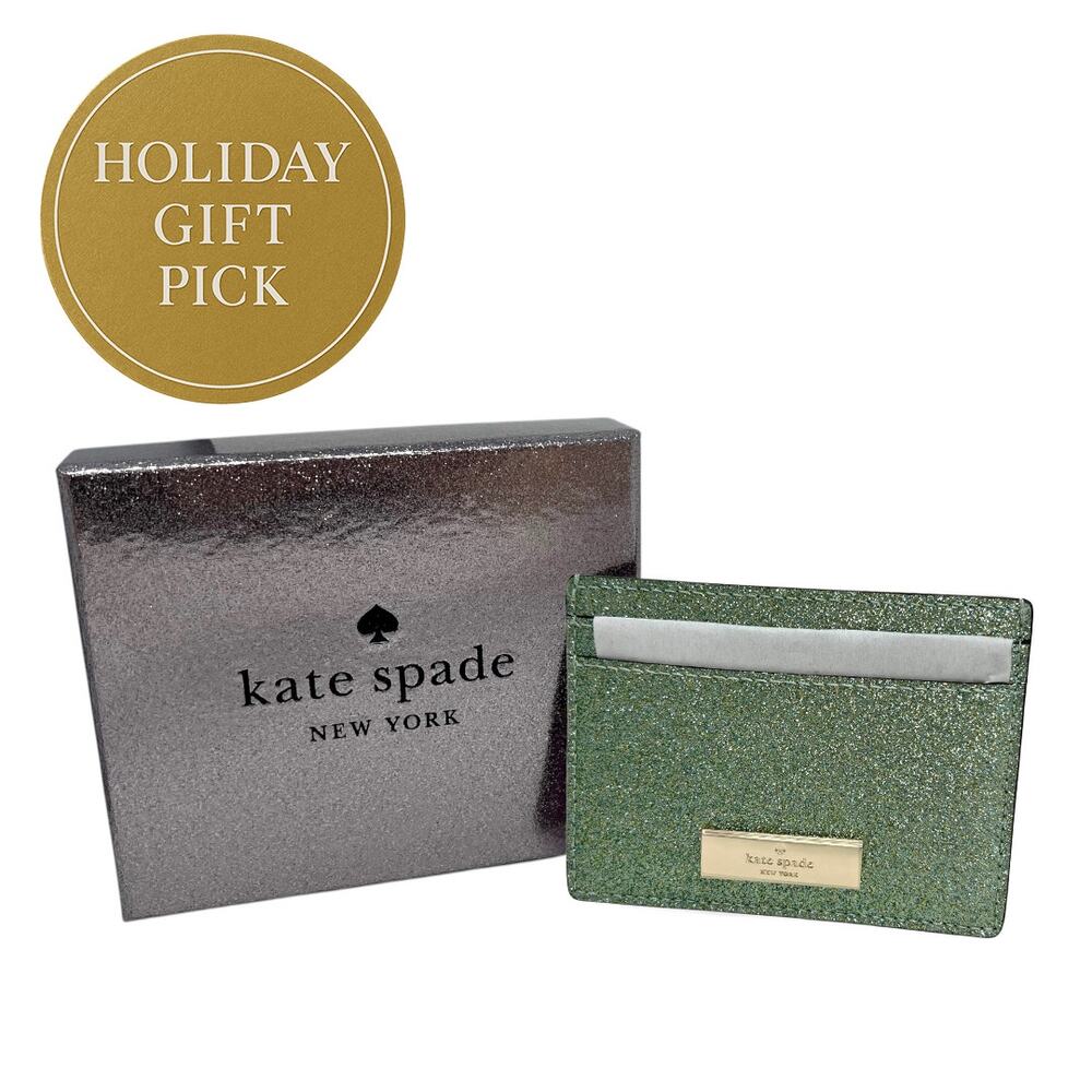 Kate Spade Glitter Wallet Seafoam Green NWT | Perfect Holiday Gift | $99 MSRP